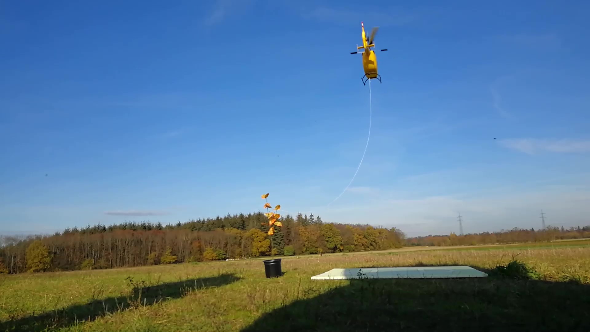 Außenlast absetzen mit Hubschrauber
